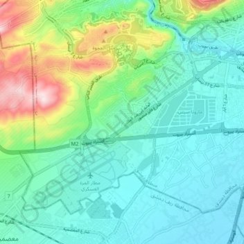 Al-Mazza Municipality topographic map, elevation, terrain
