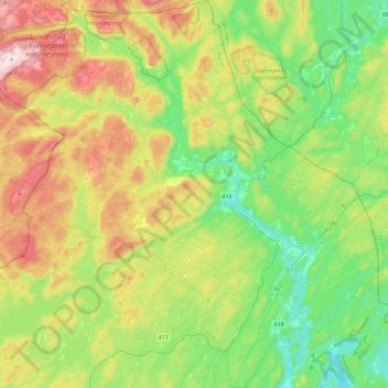 Gjerstad topographic map, elevation, terrain