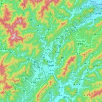 马金镇 topographic map, elevation, terrain