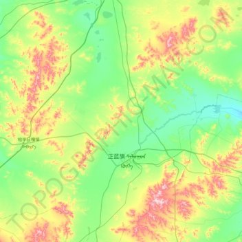上都镇 topographic map, elevation, terrain