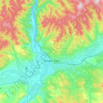 烏蘭烏德 topographic map, elevation, terrain