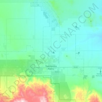 Twentynine Palms topographic map, elevation, terrain
