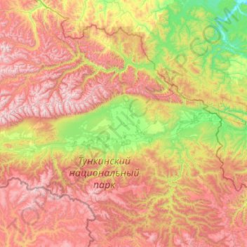 Тункинская долина topographic map, elevation, terrain