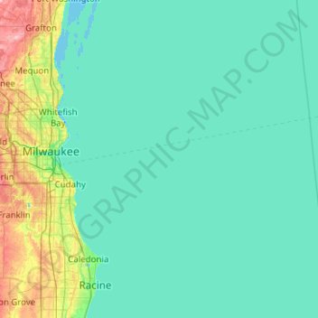 Milwaukee County topographic map, elevation, terrain