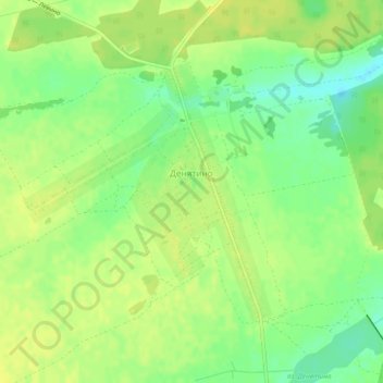 Денятино topographic map, elevation, terrain