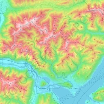 Val Grande National Park topographic map, elevation, terrain