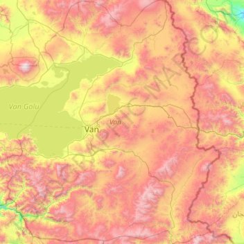 Van topographic map, elevation, terrain