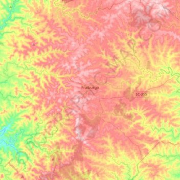 Fraiburgo topographic map, elevation, terrain