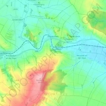 Hauskirchen topographic map, elevation, terrain