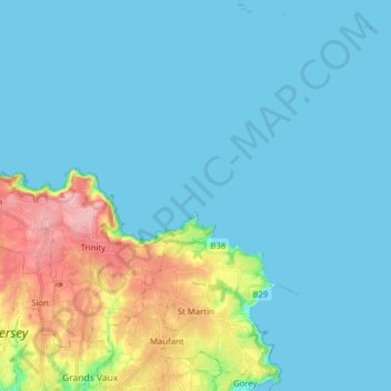 St Martin topographic map, elevation, terrain