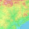 Río Llobregat topographic map, elevation, terrain