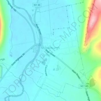 Village of Middleburgh topographic map, elevation, terrain