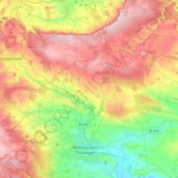 Unstruttal topographic map, elevation, terrain