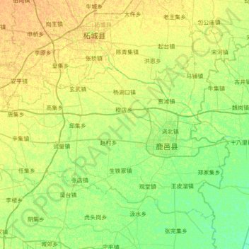 鹿邑县 topographic map, elevation, terrain