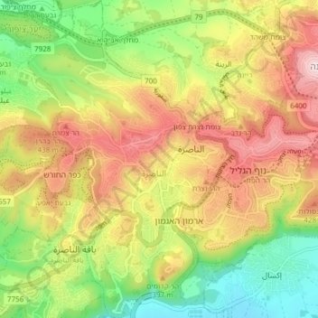 Nazareth topographic map, elevation, terrain