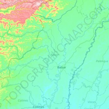 Balzar topographic map, elevation, terrain