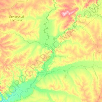 Селемджа topographic map, elevation, terrain