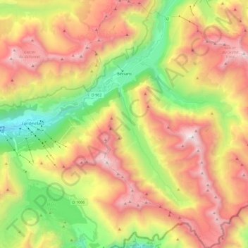 Bessans topographic map, elevation, terrain