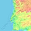 Portugal Continental topographic map, elevation, terrain