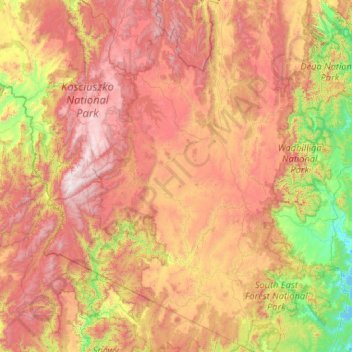 Snowy Monaro Regional Council topographic map, elevation, terrain
