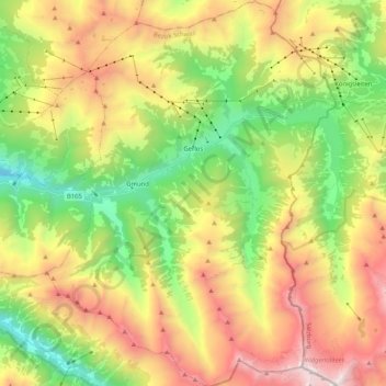 Gerlos topographic map, elevation, terrain