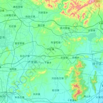 卢龙县 topographic map, elevation, terrain
