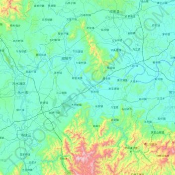 祁阳市 topographic map, elevation, terrain