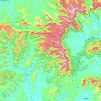 Border Ranges National Park topographic map, elevation, terrain