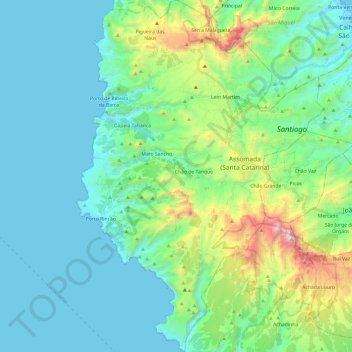 Santa Catarina topographic map, elevation, terrain