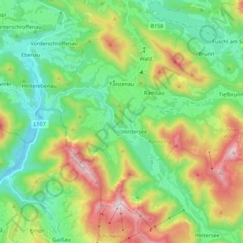 Faistenau topographic map, elevation, terrain