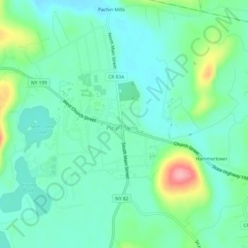 Pine Plains topographic map, elevation, terrain