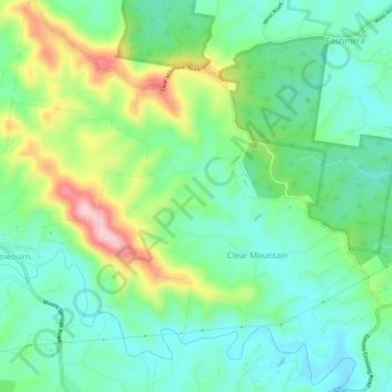 Clear Mountain topographic map, elevation, terrain
