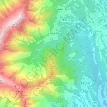 Varisella topographic map, elevation, terrain