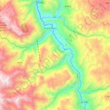 Magdalena topographic map, elevation, terrain