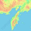 Kraï du Kamtchatka topographic map, elevation, terrain