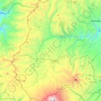 Pilahuin topographic map, elevation, terrain