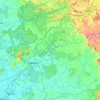 Shahapur topographic map, elevation, terrain