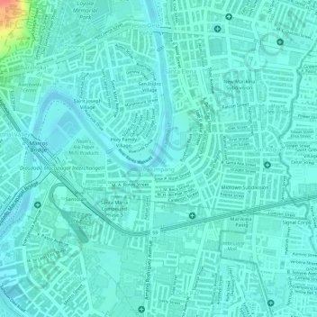Calumpang topographic map, elevation, terrain
