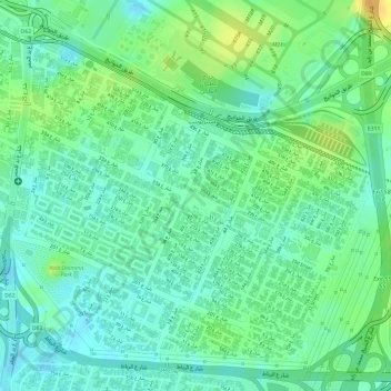 Al Rashidiya topographic map, elevation, terrain