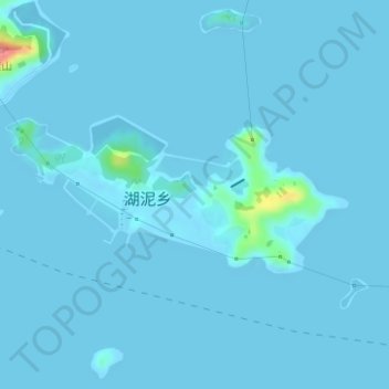湖泥山岛 topographic map, elevation, terrain