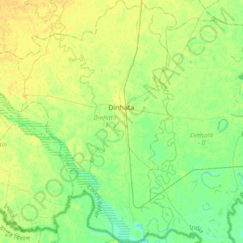 Dinhata - I topographic map, elevation, terrain