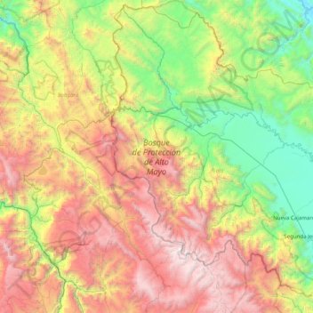 Bosque de Protección de Alto Mayo topographic map, elevation, terrain