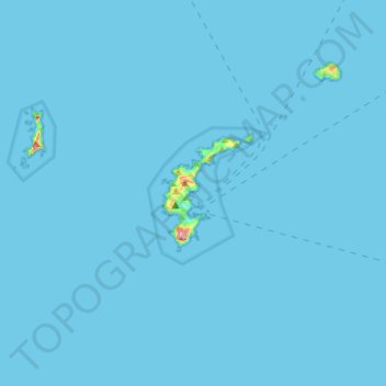 Ponza topographic map, elevation, terrain