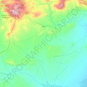 Aziz topographic map, elevation, terrain