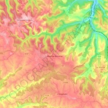 Labastide-Marnhac topographic map, elevation, terrain
