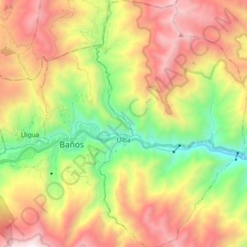Ulba topographic map, elevation, terrain