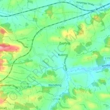 Wendling topographic map, elevation, terrain