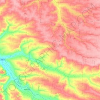 Преображенская сельская община topographic map, elevation, terrain
