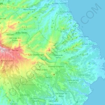 São Domingos topographic map, elevation, terrain