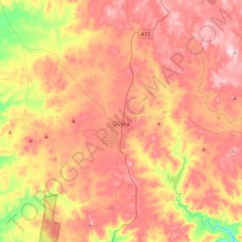 Guyra topographic map, elevation, terrain